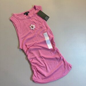 Wild Fable Pink Ribbed Ruched Tank Top Women’s XS